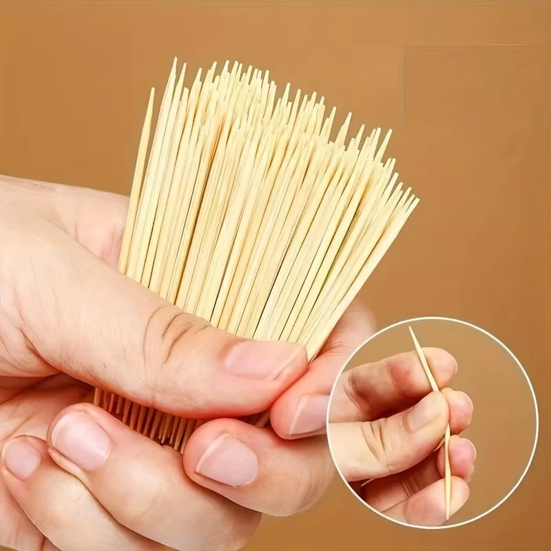 200Pcs/Pack Disposable Toothpick Natural Bamboo Double Headed Toothpick Portable Oral Cleaning Tool Kitchen Restaurant Hotel