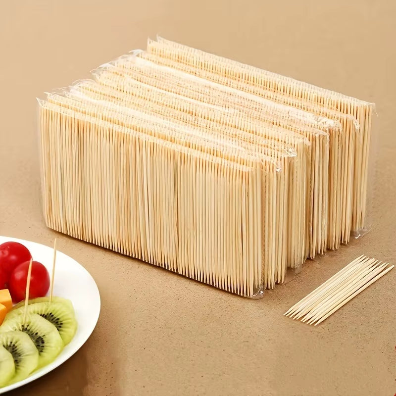 200Pcs/Pack Disposable Toothpick Natural Bamboo Double Headed Toothpick Portable Oral Cleaning Tool Kitchen Restaurant Hotel